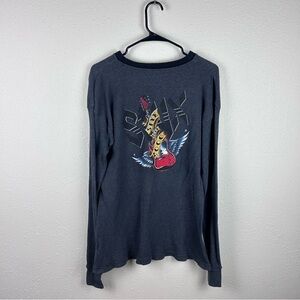 Vintage Styx 2006 Tour Tattoo Waffle Knit Thermal Long Sleeve Shirt, XL